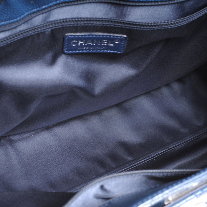 Chanel Patent Caviar Diamond Shine Small Reissue Tote Blue 5 of 7