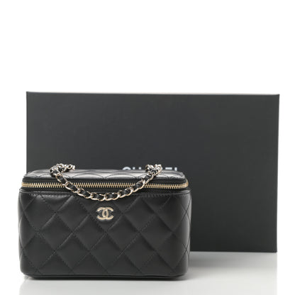 Chanel Lambskin Quilted Small Vanity Case With Chain Black 11 of 11