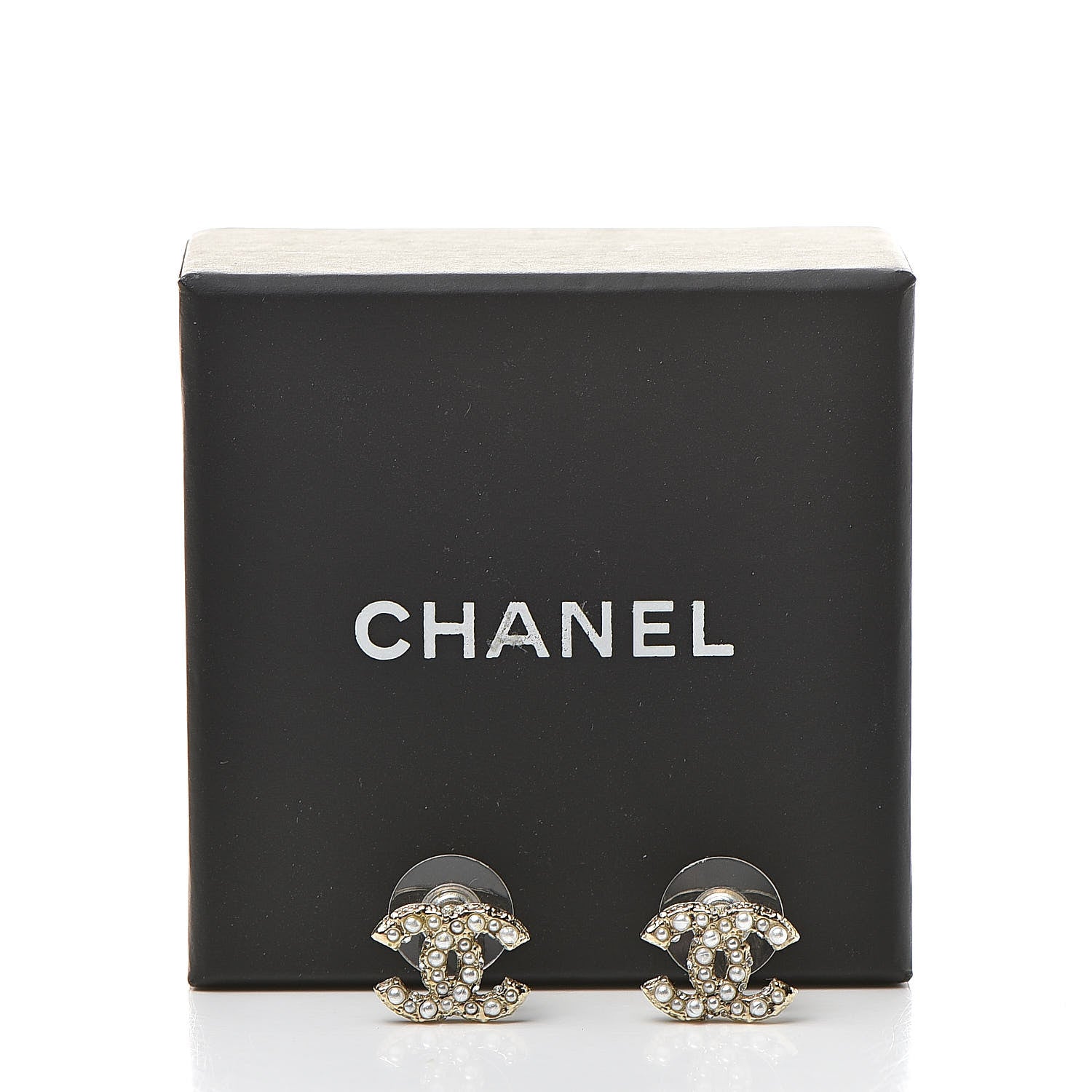 Chanel Pearl Crystal CC Earrings Gold 5 of 5
