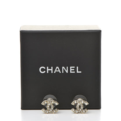 Chanel Pearl Crystal CC Earrings Gold 5 of 5
