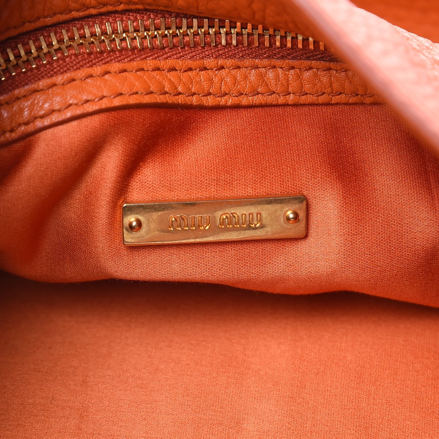 Miu Miu Vitello Phenix Shoulder Bag Papaya 6 of 10