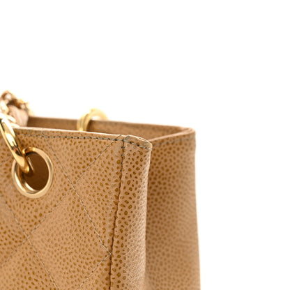 Chanel Caviar Quilted Petit Shopping Tote PST Dark Beige 19 of 19