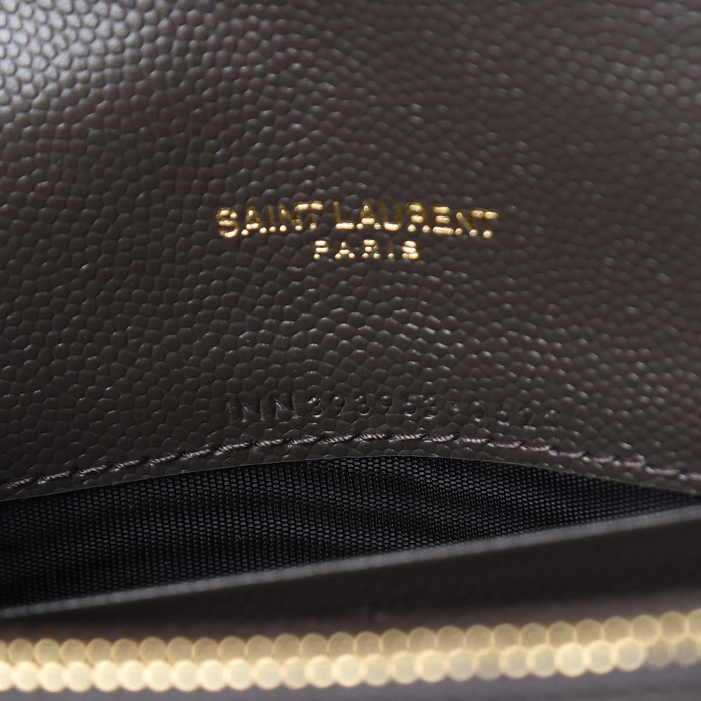 Grain De Poudre Matelasse Chevron Monogram Envelope Chain Wallet Pebble
