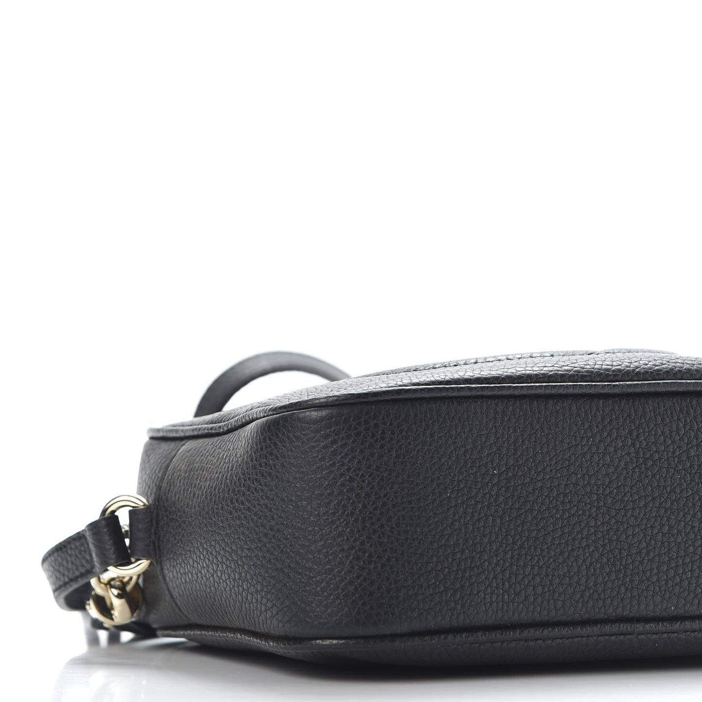 Pebbled Calfskin Small Soho Disco Bag Black