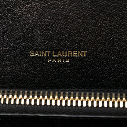 Saint Laurent Sheepskin Matelasse Chevron Monogram Large College Satchel Black Tulip 6 of 14