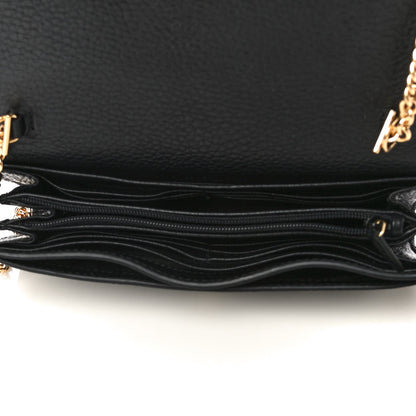 Gucci Dollar Calfskin GG Supreme Monogram Petite GG Marmont Wallet Chain Bag Black Beige Ebony 4 of 11