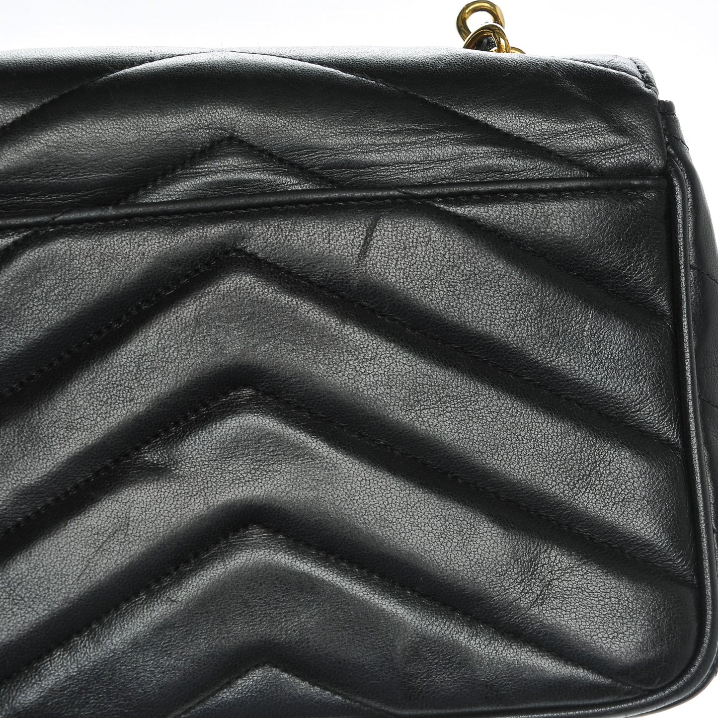 Lambskin Chevron Quilted Mini Flap Black