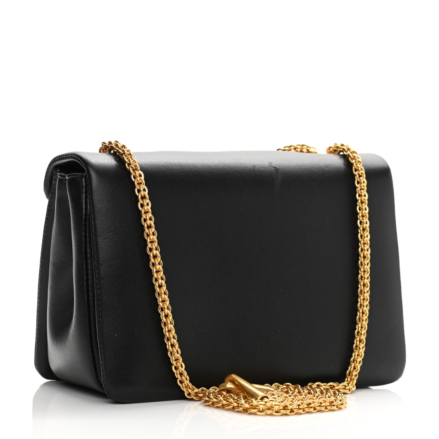 Nappa One Stud Chain Clutch Black