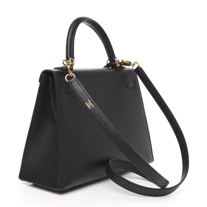 Hermes Epsom Kelly Sellier 25 Black 2 of 27