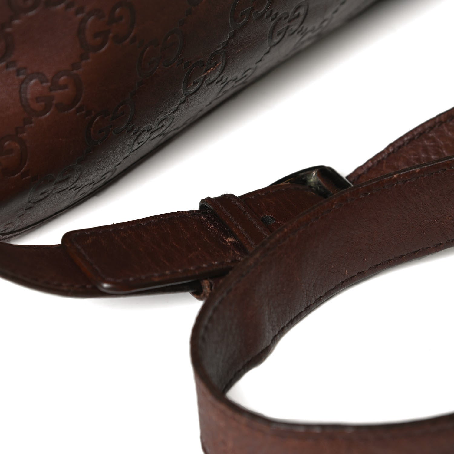 Gucci Guccissima Flap Messenger Bag Dark Brown 13 of 30