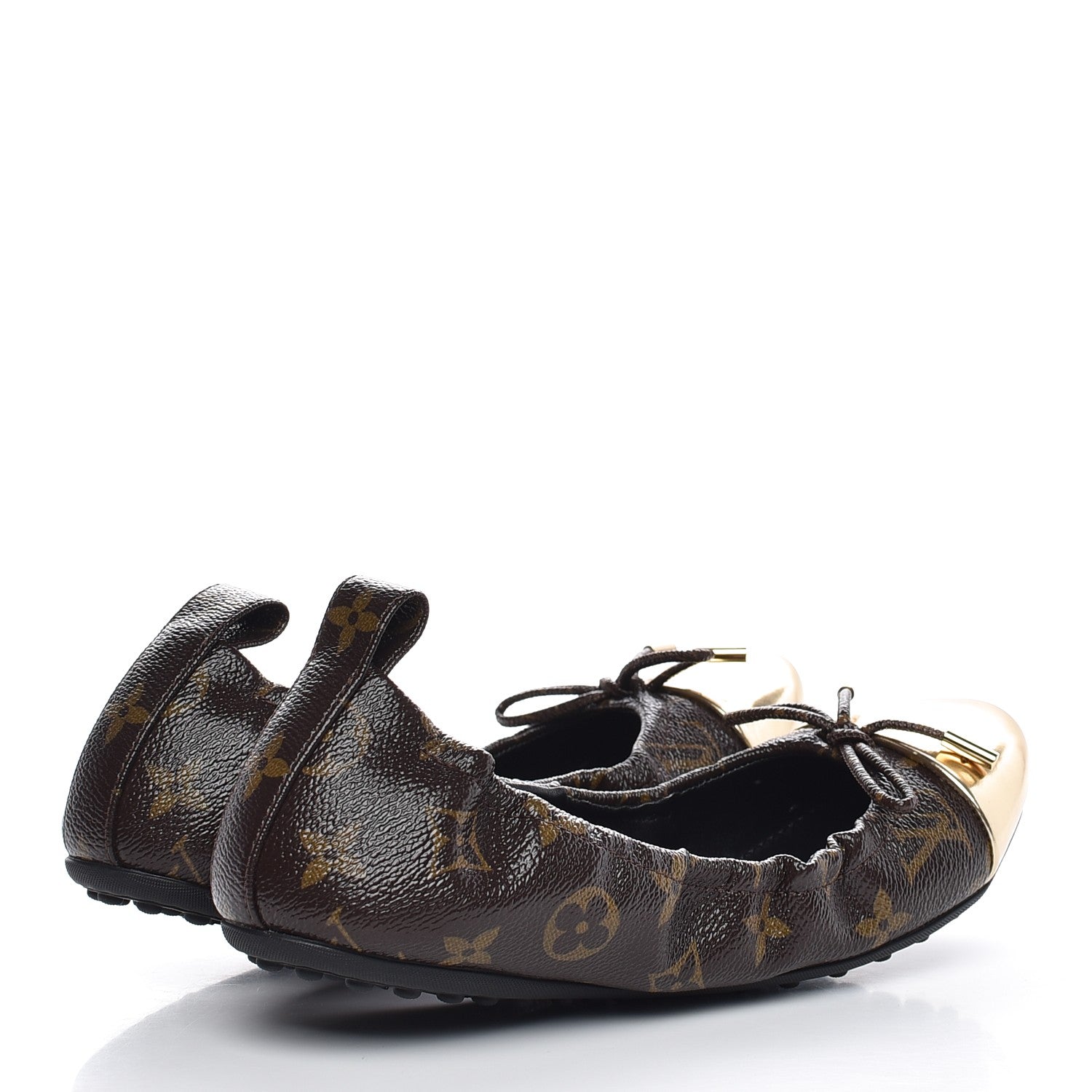 Louis Vuitton Monogram Flirty Ballet Flats 38.5 Gold 4 of 9