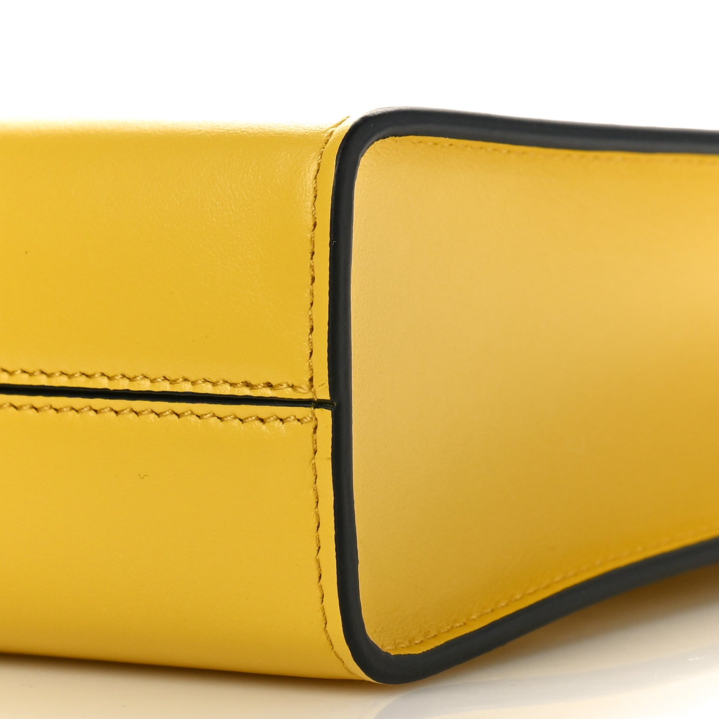 Soft Calfskin Triangle Logo Embossed Small Double Handle Crossbody Tote Sole