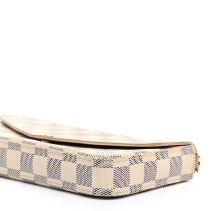 Louis Vuitton Damier Azur Pochette Felicie Chain Wallet Rose Ballerine 9 of 9