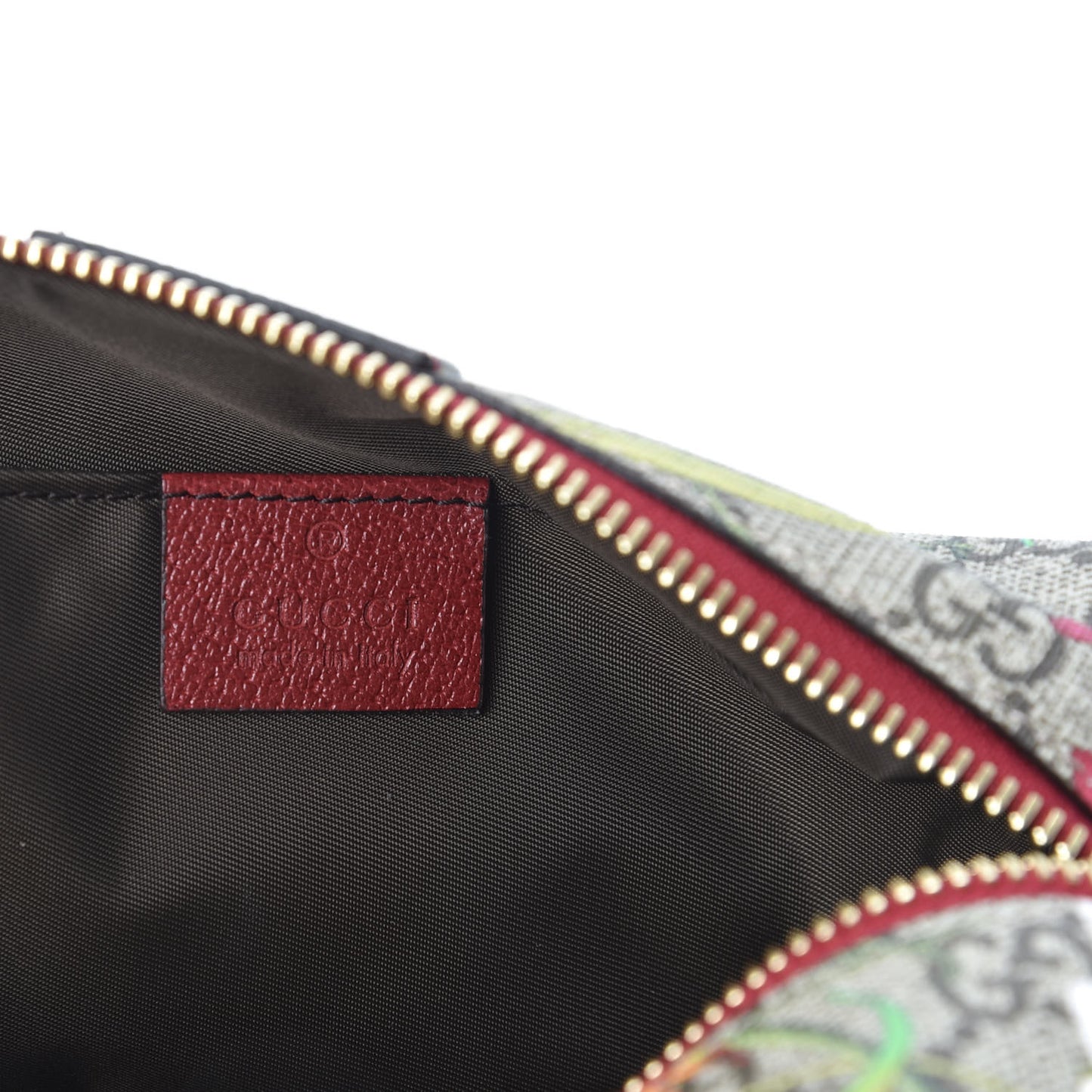 Soft GG Supreme Monogram Flora Calfskin Medium Ophidia Cosmetic Case Beige Ebony Multicolor Rosso