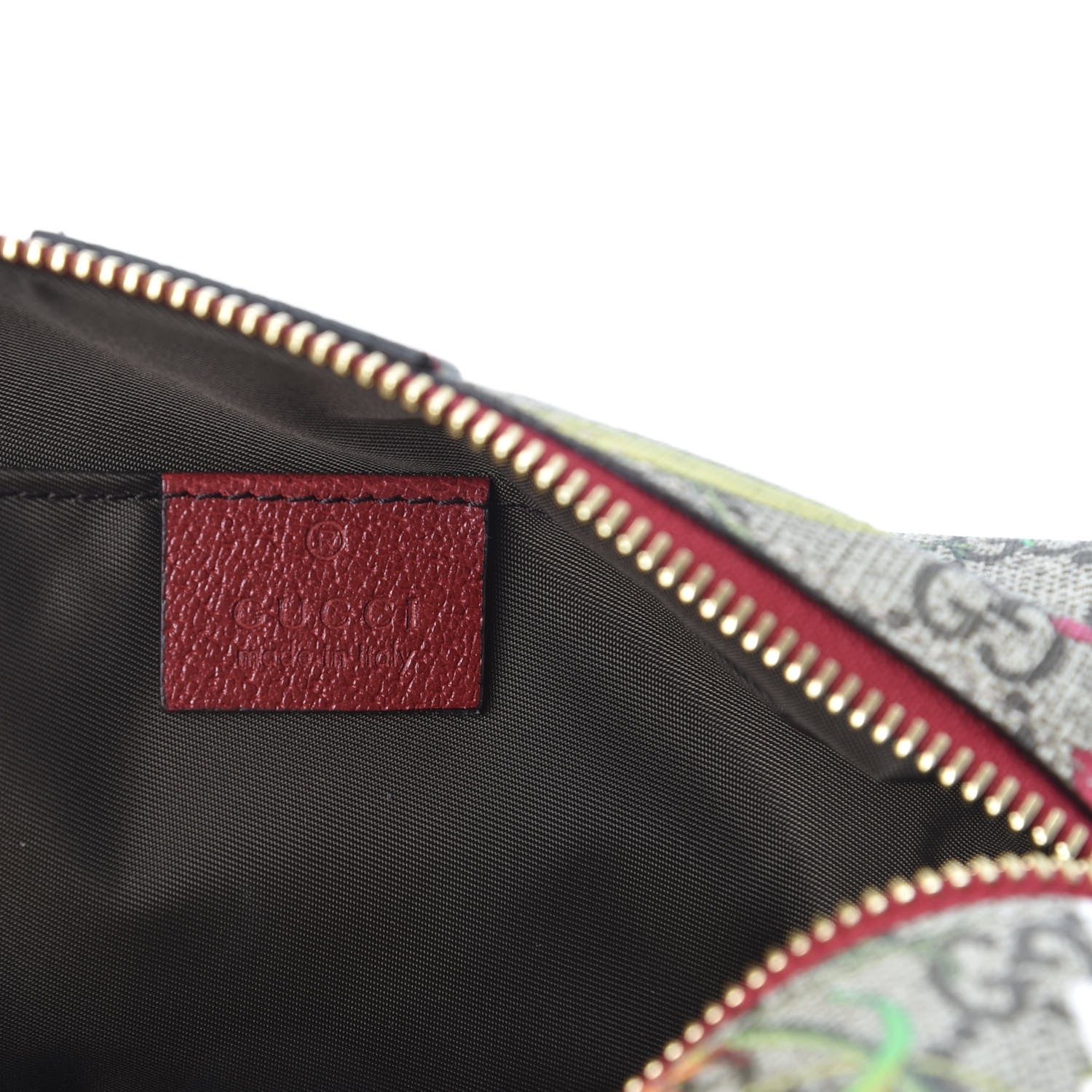 Gucci Soft GG Supreme Monogram Flora Calfskin Medium Ophidia Cosmetic Case Beige Ebony Multicolor Rosso 7 of 8