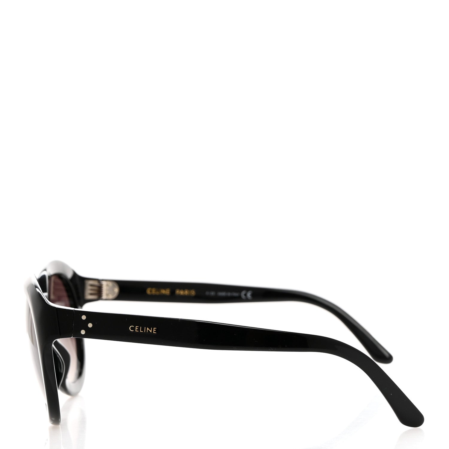 Celine Acetate Round Sunglasses CL400711 Black 3 of 7