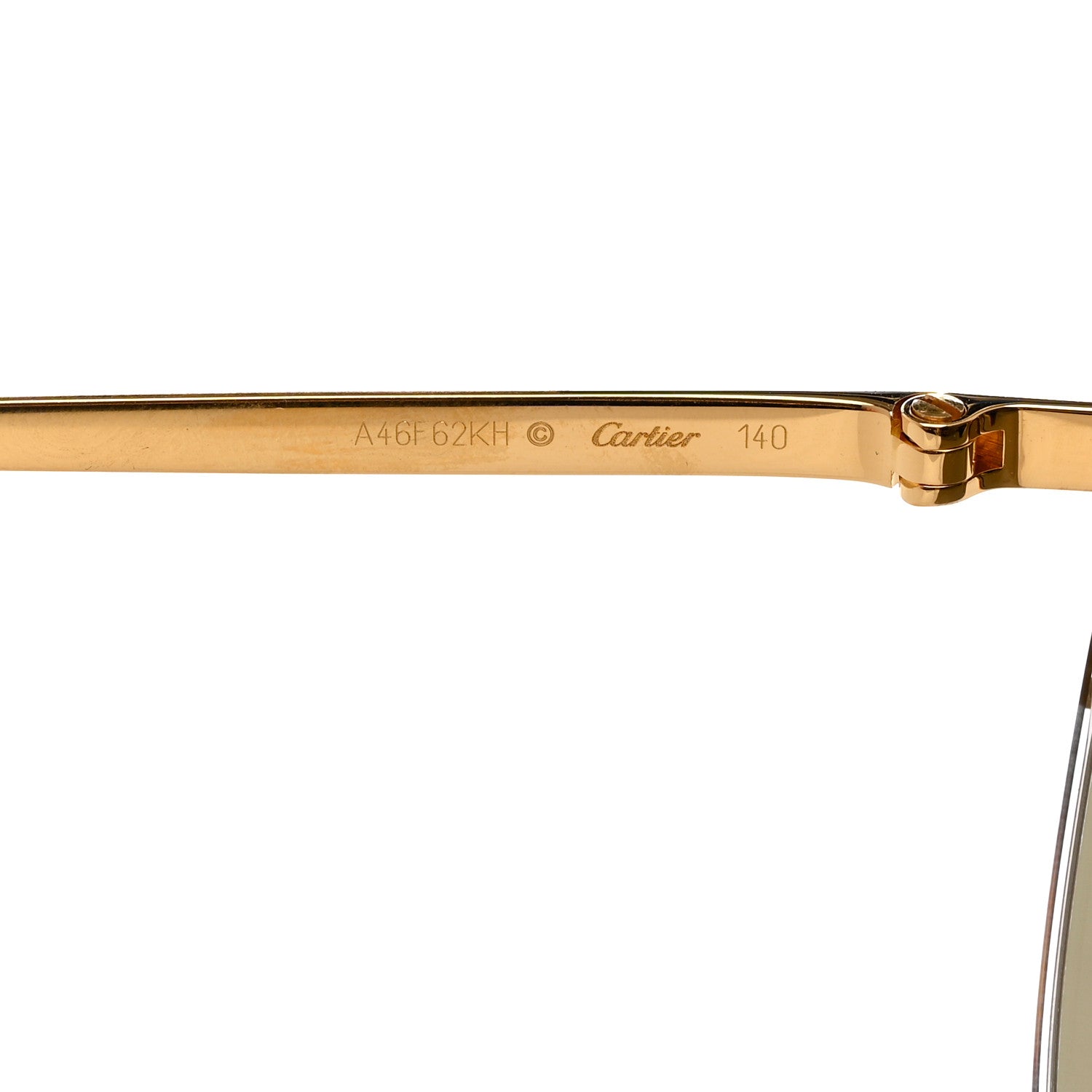 Cartier Santos de Cartier Aviator Sunglasses CT0065S Gold 5 of 8