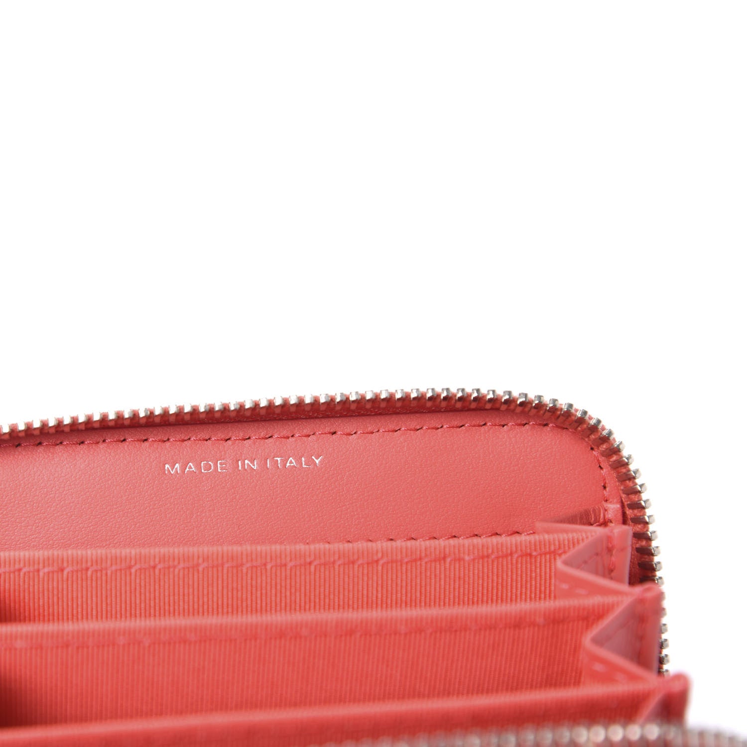 Chanel Caviar Chevron Quilted Zip Coin Purse Coral 9 of 11
