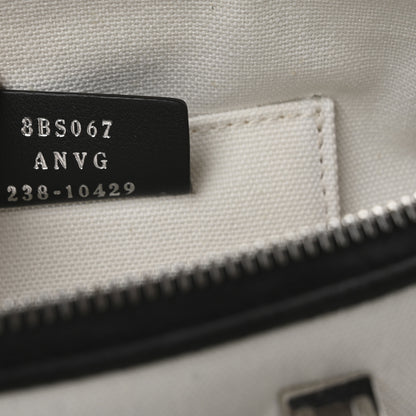Fendi Canvas Vitello King Plexiglass Logo Embroidered Mini By The Way Top Handle Boston Bag White Rice Black 7 of 11