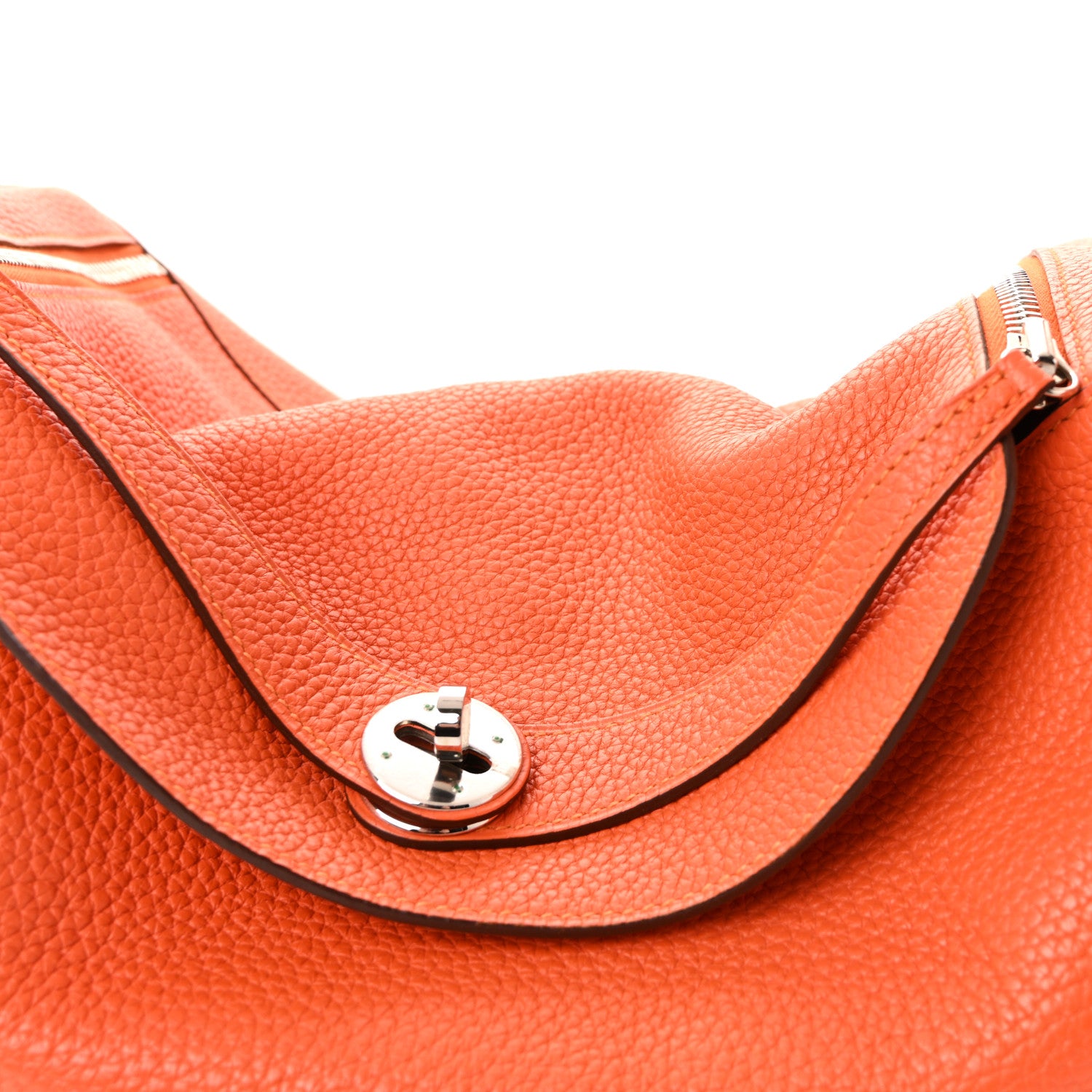 Hermes Taurillon Clemence Lindy 34 Orange 7 of 9