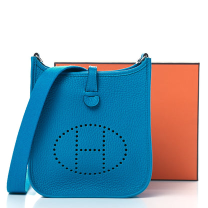 Hermes Taurillon Clemence Evelyne TPM Bleu Frida 10 of 10