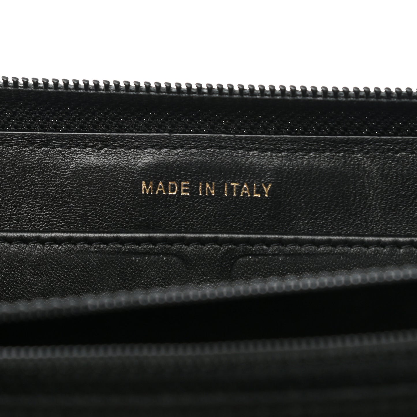 Lambskin Quilted Boy Zip Around Wallet Black