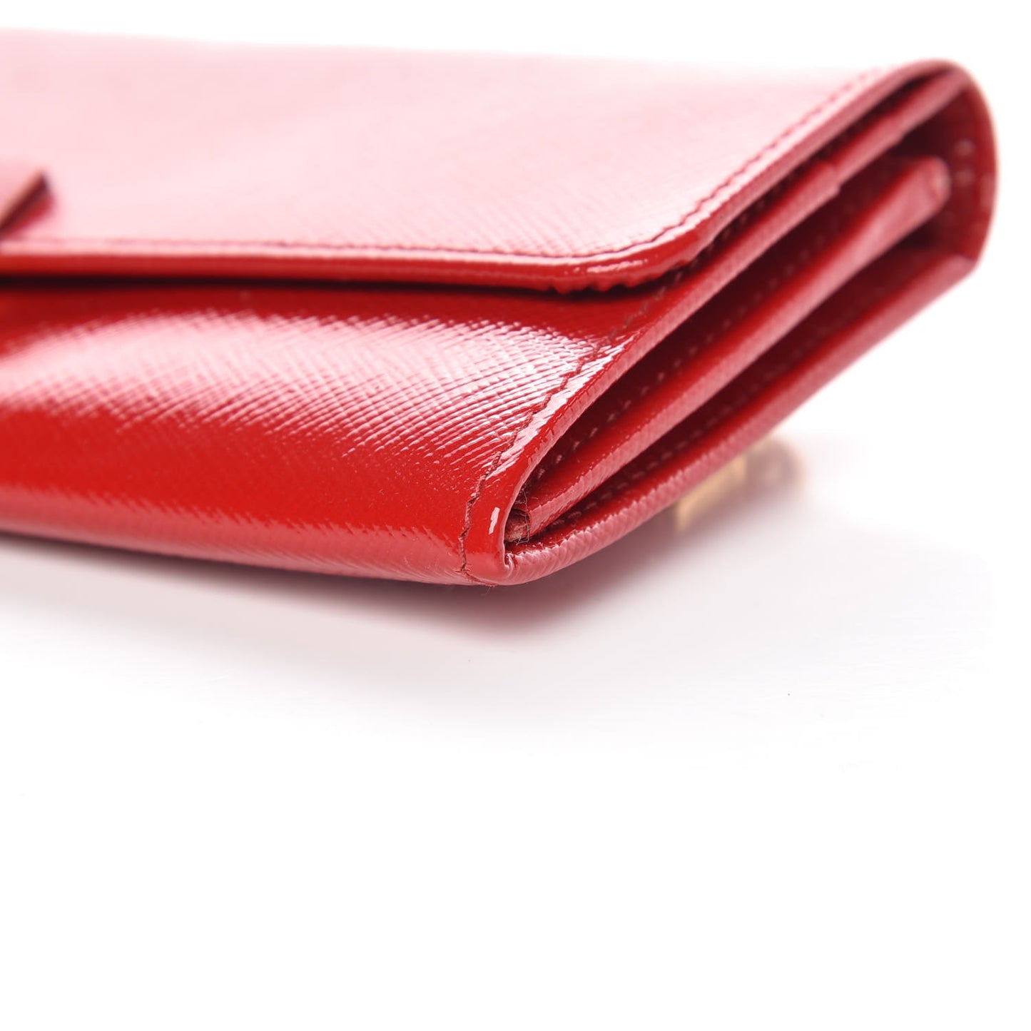 Saffiano Vernice Continental Wallet Rosso