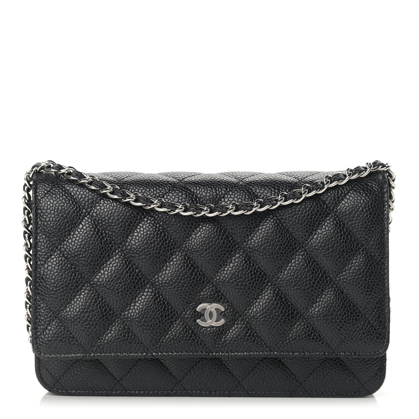 Caviar Quilted Wallet On Chain WOC Black