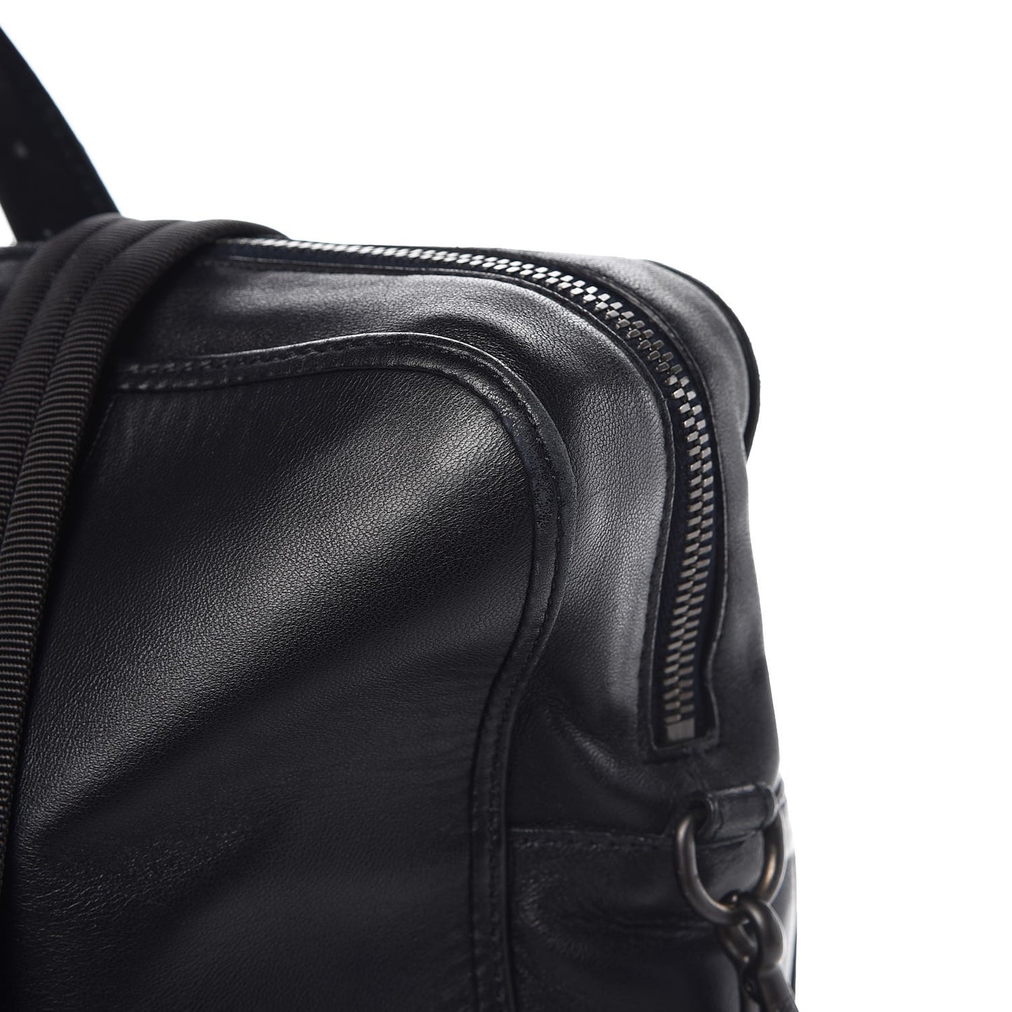 Calfskin Leggero Intrecciato Embroidered Briefcase Nero Black Blue