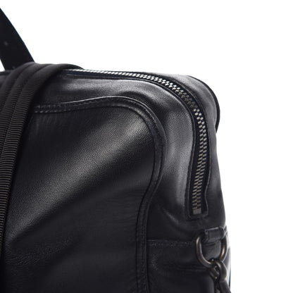 Bottega Veneta Calfskin Leggero Intrecciato Embroidered Briefcase Nero Black Blue 16 of 19