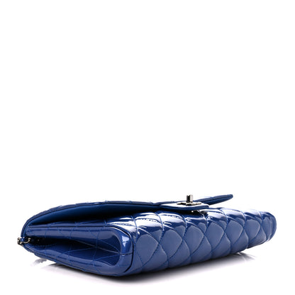 Chanel Patent Quilted Clutch with Chain Flap Blue 4 of 11