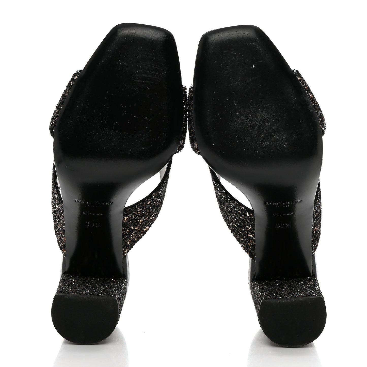 Glitter LouLou 95 Mule Sandals 39.5 Midnight Black