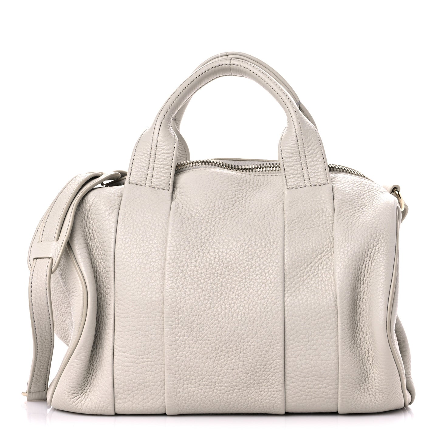 Pebbled Lambskin Rocco Grey Gold Hardware