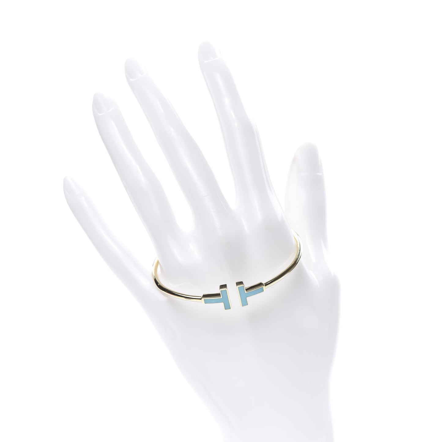 18K Yellow Gold Turquoise T Wire Bracelet