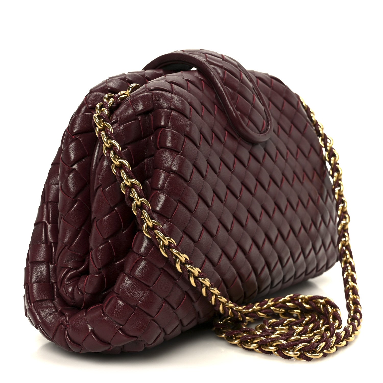 Bottega Veneta Nappa Intrecciato Teen The Lauren 1980 Clutch With Chain Barolo 3 of 11
