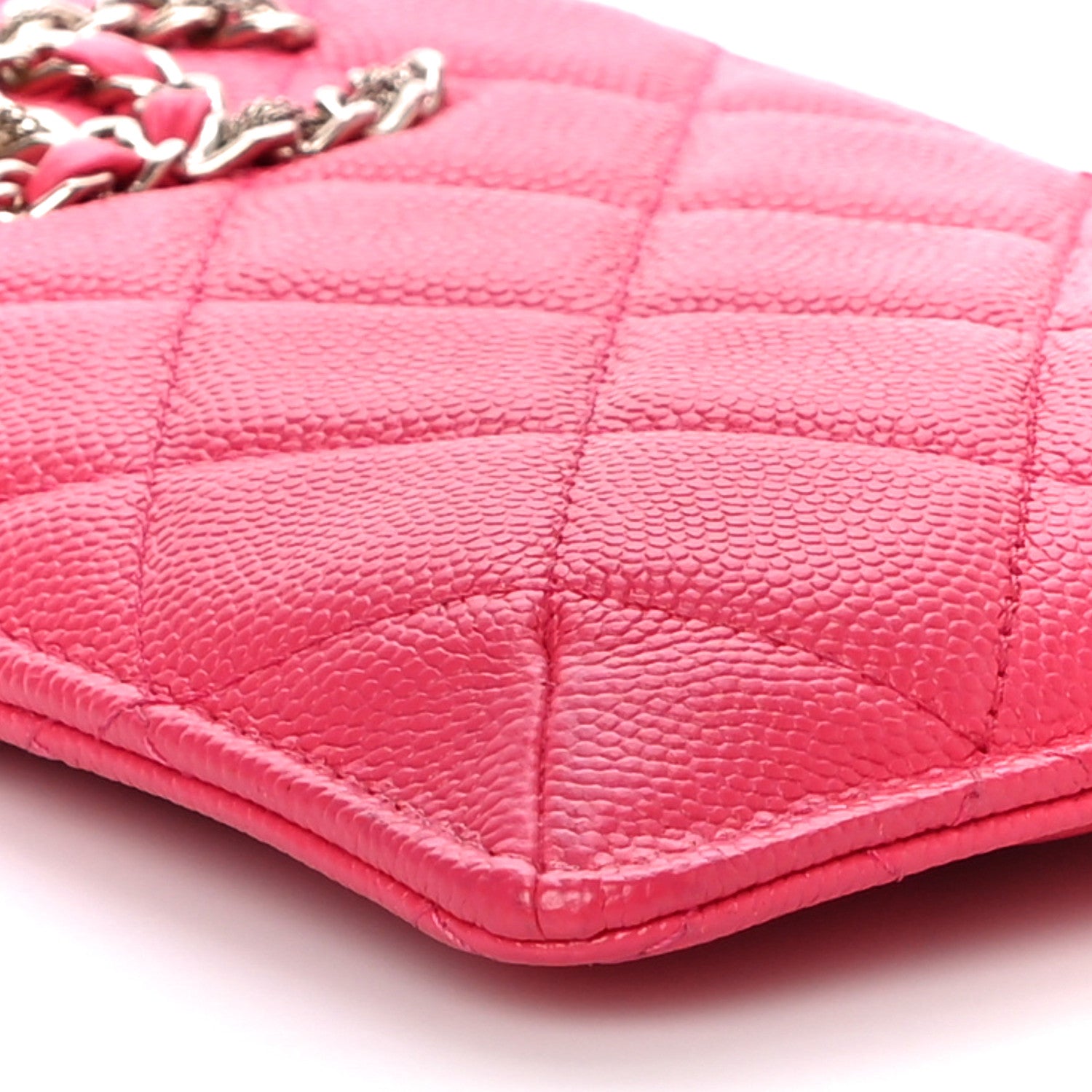 Chanel Caviar Quilted French New Wave Flat Wallet Pouch Pink 9 of 11