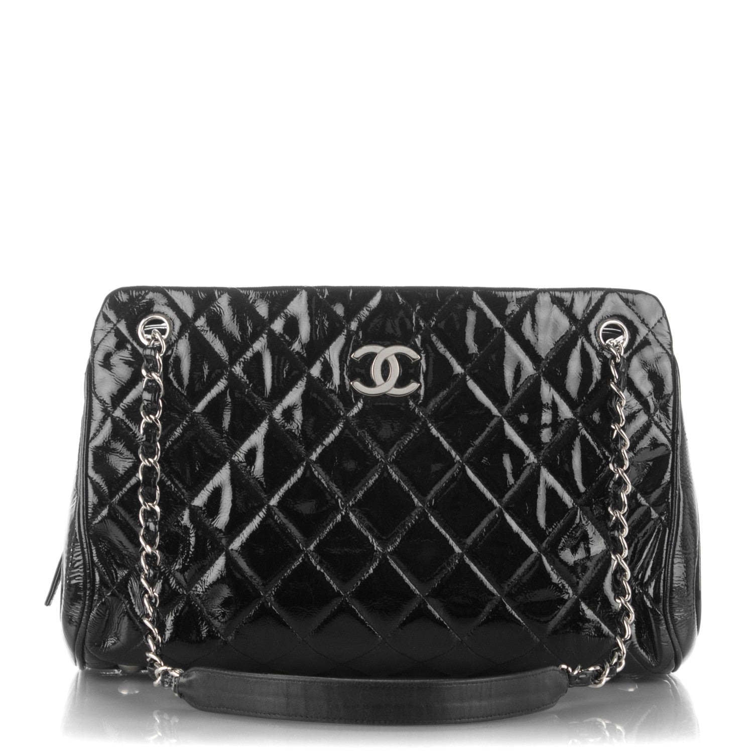 Chanel Patent Quilted Tote Black 1 of 7