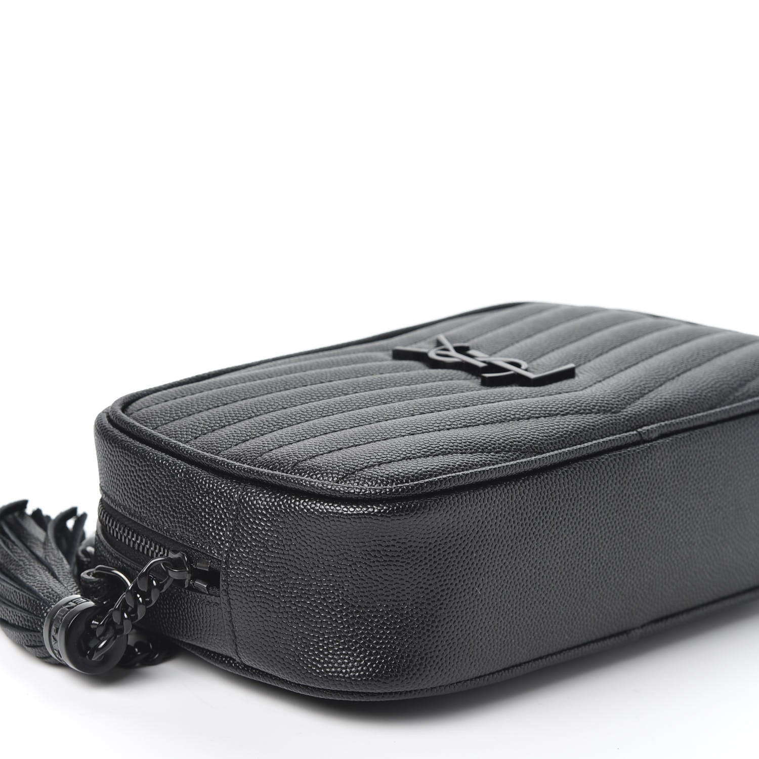 Saint Laurent Grain De Poudre Matelasse Monogram Mini Lou Camera Bag Black 5 of 10