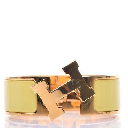 Hermes Enamel Wide Clic Clac H Bracelet PM Jaune Citron 6 of 7