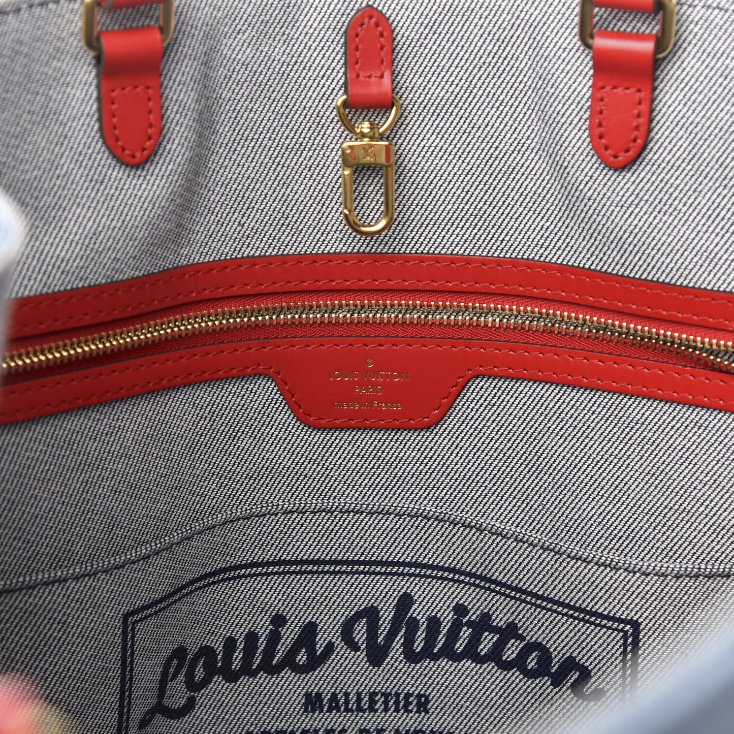 Denim Damier Monogram Onthego Blue Rouge