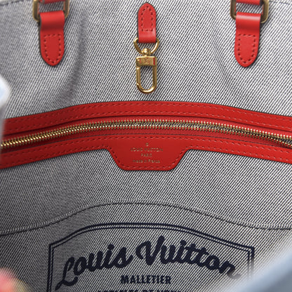 Louis Vuitton Denim Damier Monogram Onthego Blue Rouge 8 of 10