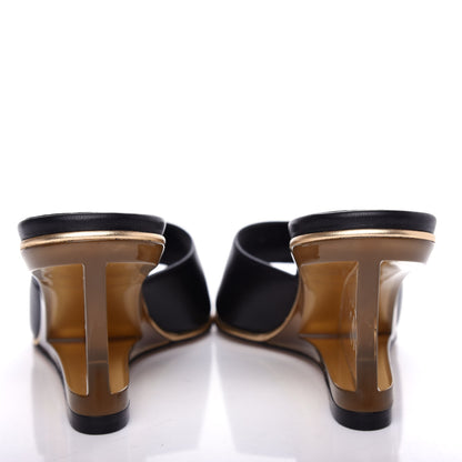 Chanel Lambskin Lucite CC Wedge Mules 36.5 Black 7 of 11