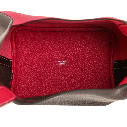 Hermes Taurillon Clemence Casaque Picotin Lock 18 PM Rouge Sellier Framboise 5 of 10
