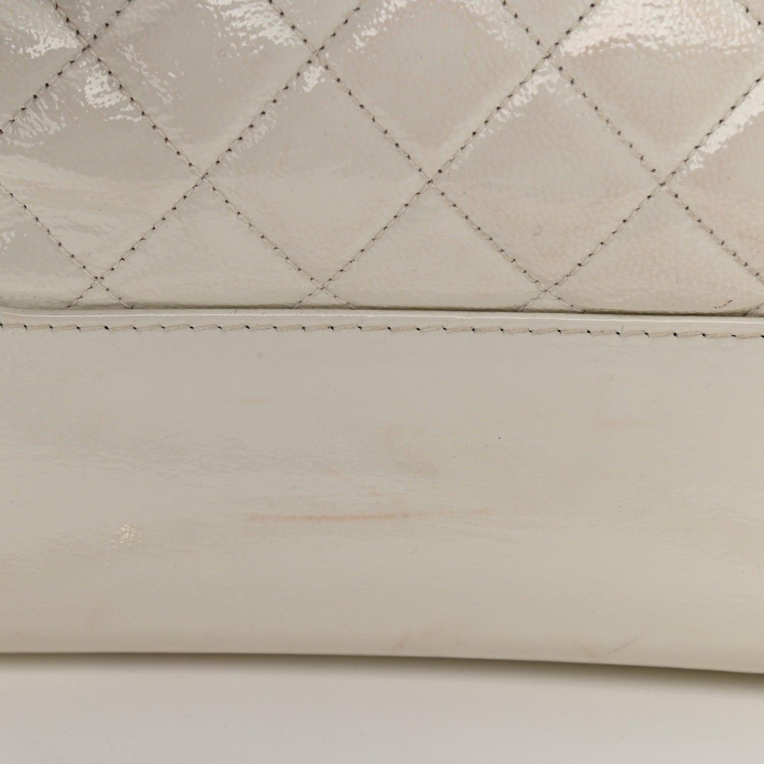 Chanel Patent Goatskin Quilted Medium Gabrielle Hobo White 20 of 25