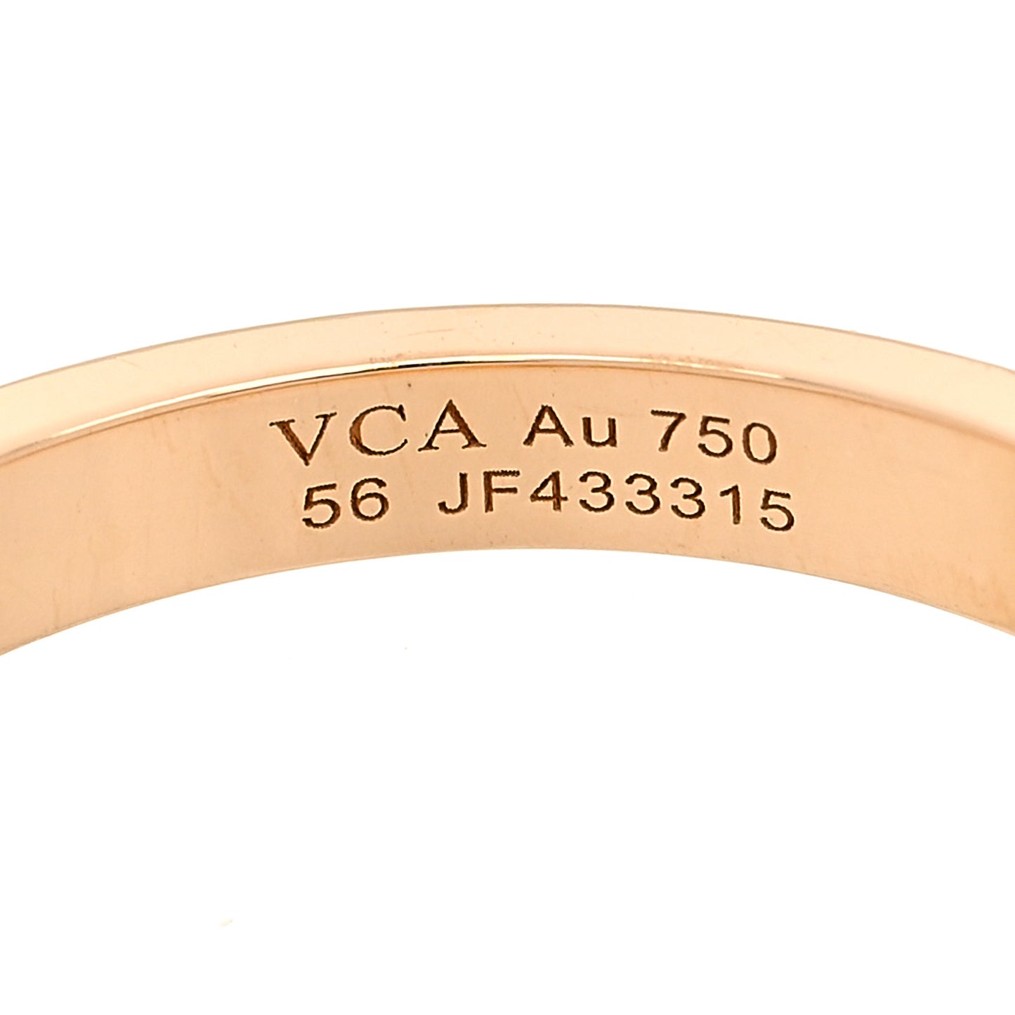 18K Yellow Gold Guilloche Vintage Alhambra Ring 56 7.5