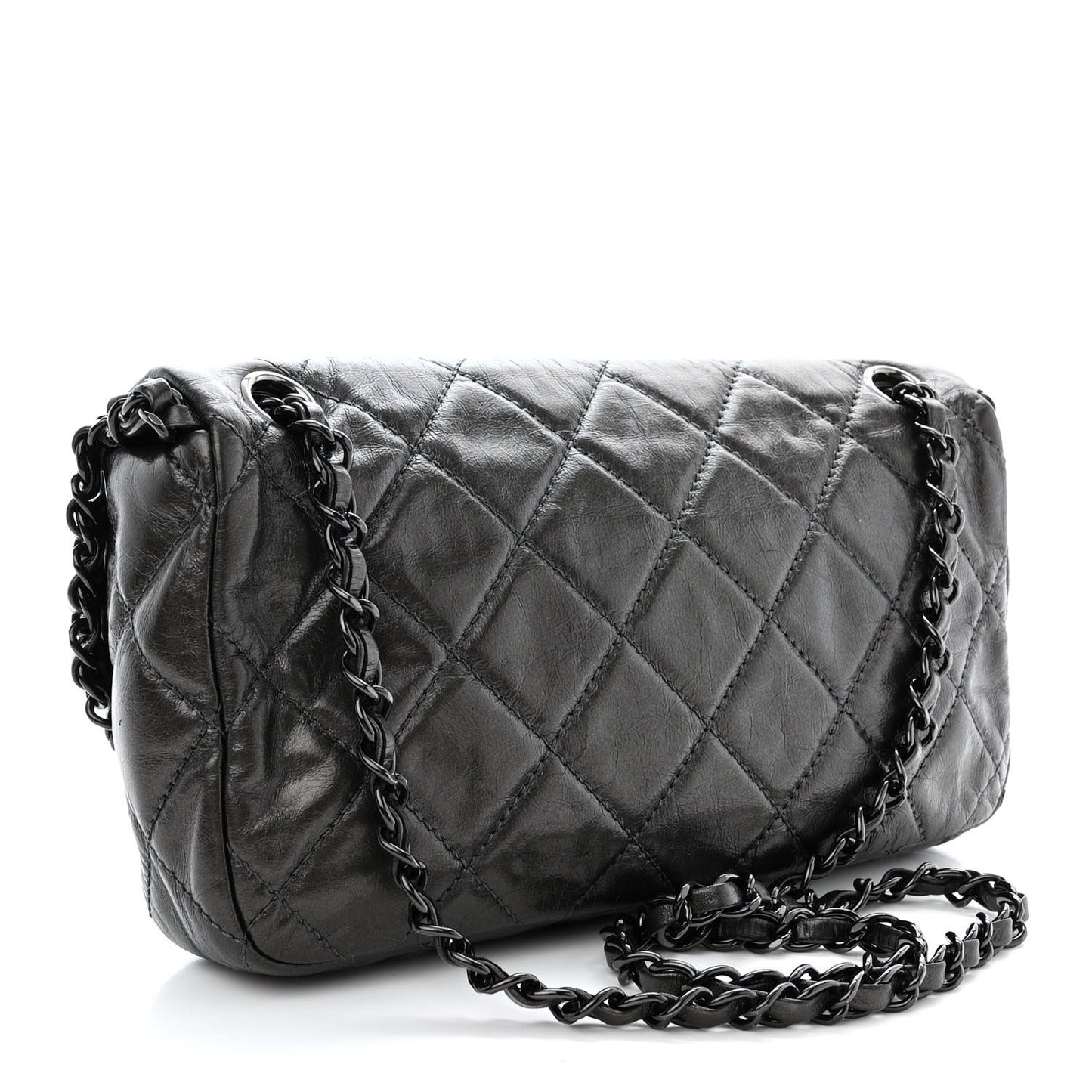 Calfskin Quilted Small Chain Me Flap Grey