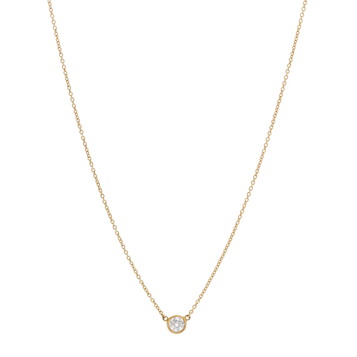 18K Yellow Gold Diamond .28ct Elsa Peretti Diamonds by the Yard Pendant Necklace