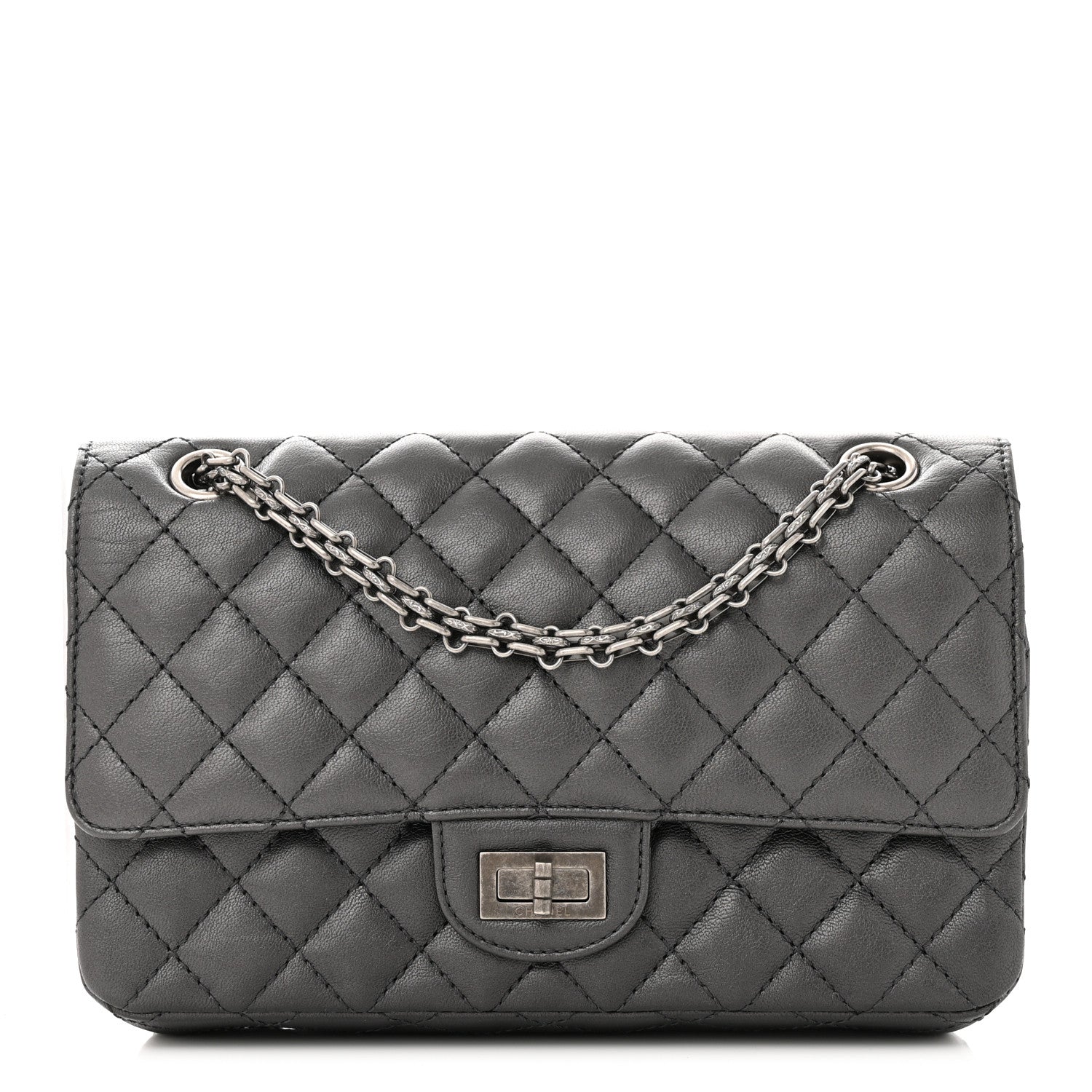 Chanel Metallic Sheepskin Quilted 2.55 Reissue 225 Flap Charcoal 1 of 10