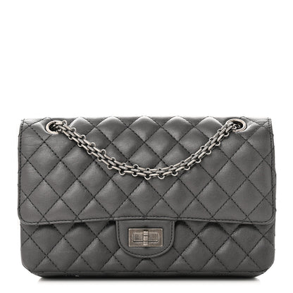 Chanel Metallic Sheepskin Quilted 2.55 Reissue 225 Flap Charcoal 1 of 10