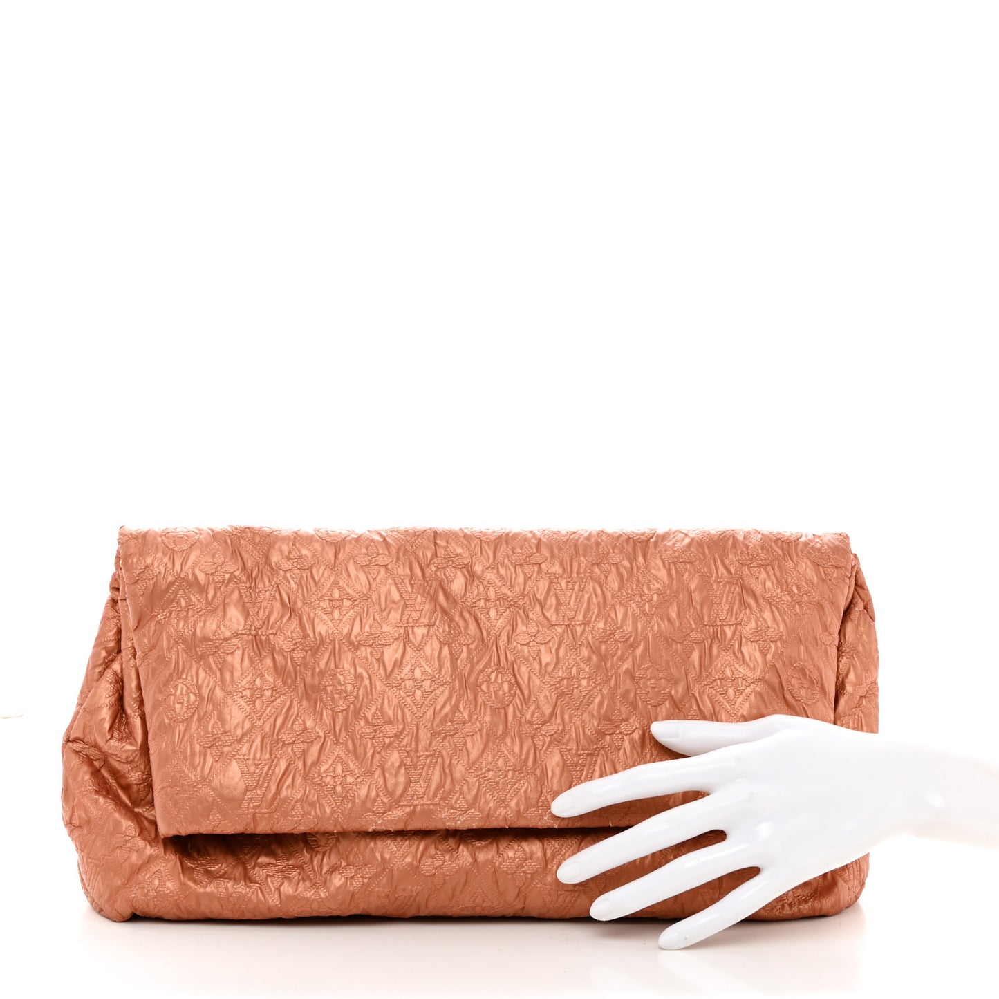 Jacquard Quilted Monogram Limelight Clutch GM Rose Gold